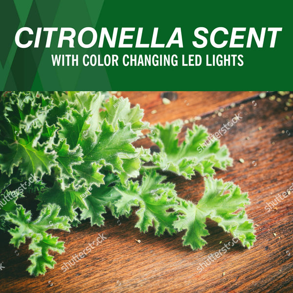 Color Changing LED Citronella Outdoor Scented Candle - 2 packs - 8 oz per pack - plus 3 My Outlet Mall Resealable Storage Pouches