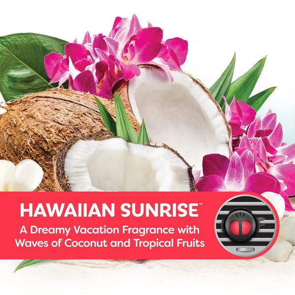 Mini Diffuser Air Freshener, Hawaiian Sunrise Scent, 2 count - 1 pack - plus 3 My Outlet Mall Resealable Storage Pouches