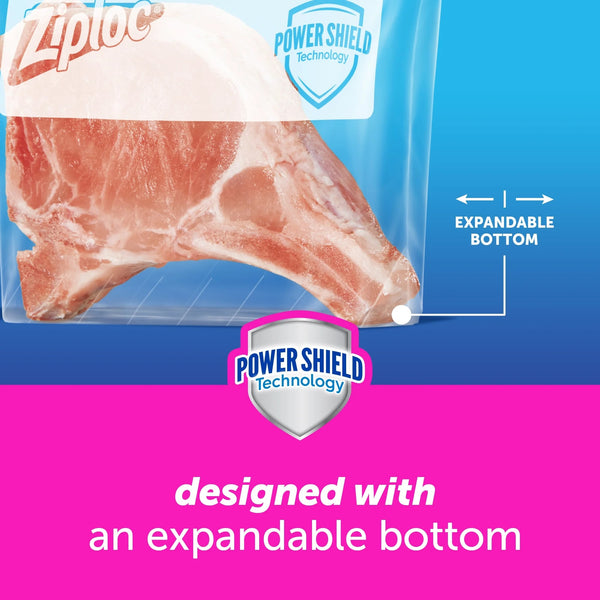 Brand Slider Freezer Bags with Power Shield Technology, Gallon - 1 pack - 20 Count - plus 3 My Outlet Mall Resealable Storage Pouches