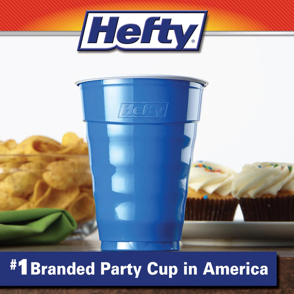 Party On Disposable Plastic Cups, Marine Blue, 18 oz - 1 pack - 40 Count per pack - plus 3 My Outlet Mall Resealable Storage Pouches