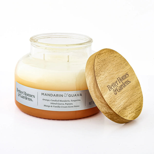 Mandarin Guava Scented 2-Wick Ombre Bell Jar Candle - 1 pack - 18 oz per pack - plus 3 My Outlet Mall Resealable Storage Pouches