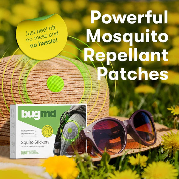 Squito Stickers for Adults, Citronella-Based Mosquito Repellent Patches - 1 pack - plus 3 My Outlet Mall Resealable Storage Pouches
