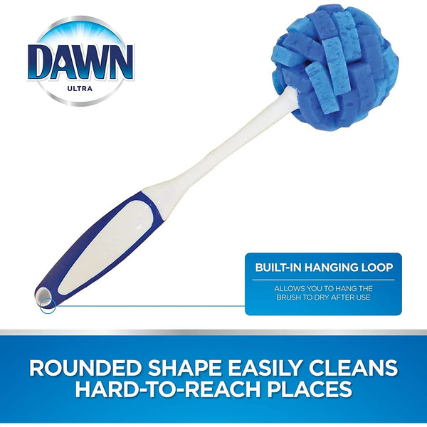 Ultra 11" Puff Glassware and Dish Cleaning Brush Wand with Sponge Head - 1 pack - plus 3 My Outlet Mall Resealable Storage Pouches