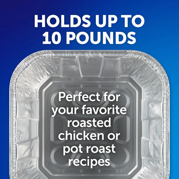 Roaster Pans with Lids, Up to 10 Pound Capacity - 3 packs - 2 Count per pack - plus 3 My Outlet Mall Resealable Storage Pouches