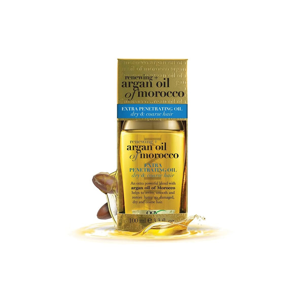 Extra Strength Argan Oil of Morocco Hair Oil Serum - 3 packs - 3.3Fl oz per pack - plus 3 My Outlet Mall Resealable Storage Pouches
