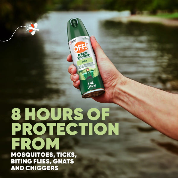 Deep Woods Long Lasting Protection 25% Deet Insect Repellent VIII Aerosol - 2 packs - 4 oz per pack - plus 3 My Outlet Mall Resealable Storage Pouches