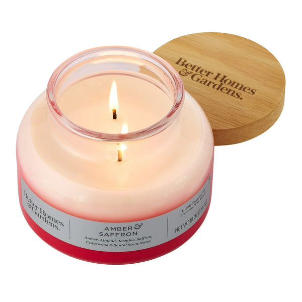 Amber and Saffron Scented 2-Wick Ombre Bell Jar Candle - 2 packs - 18 oz per pack - plus 3 My Outlet Mall Resealable Storage Pouches