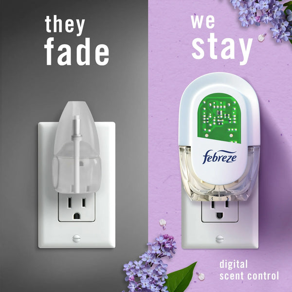Plug In Air Freshener, Odor-Fighting Oil Refill, Southern Lilac Mornings, 2 Refills - 1 pack - plus 3 My Outlet Mall Resealable Storage Pouches