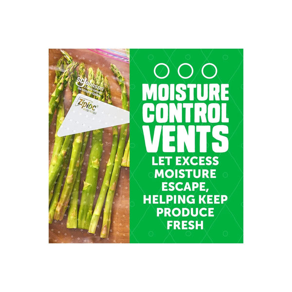 Brand Gallon Produce Storage Bags, Breathable Bag, Moisture Control - 2 packs - 15 Count - plus 3 My Outlet Mall Resealable Storage Pouches