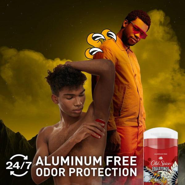 Aluminum Free Deodorant for Men, Eaglefangs, Fresh Cloud Scent - 1 pack - 3 oz per pack - plus 3 My Outlet Mall Resealable Storage Pouches