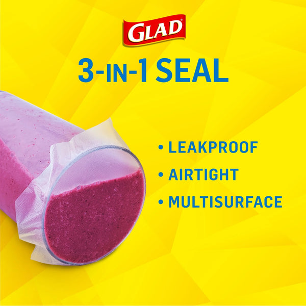 Press'n Seal Plastic Food Wrap, 50 sq ft Roll - 1 pack - plus 3 My Outlet Mall Resealable Storage Pouches