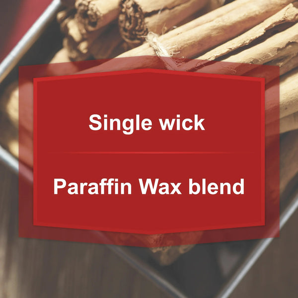 Cinnamon Scented Single-Wick Large Glass Jar Candle - 1 pack - 20 oz per pack - plus 3 My Outlet Mall Resealable Storage Pouches