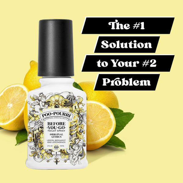 Original Citrus , Lemon + Bergamot + Lemongrass Before-You-Go Toilet Spray - 1 pack - 2 oz per pack - plus 3 My Outlet Mall Resealable Storage Pouches