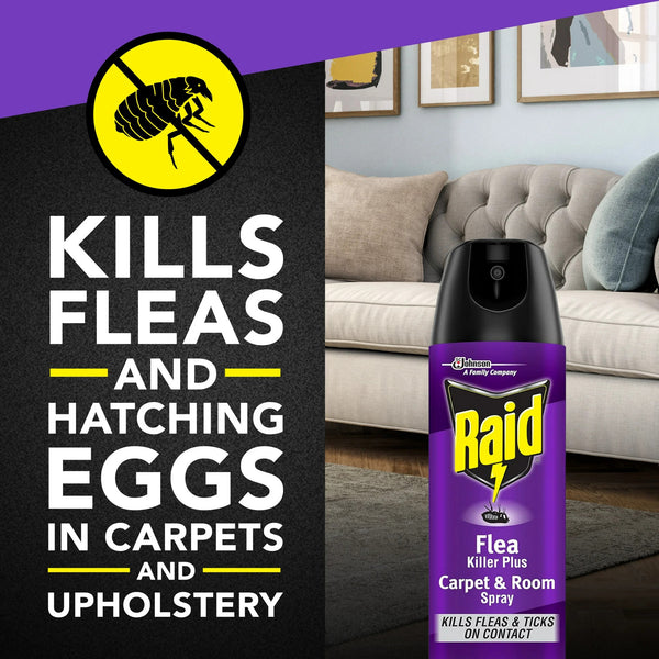 Flea Killer Plus Carpet & Room Spray, Bug Spray Kills Fleas & Flea Eggs - 3 packs - 16 oz per pack - plus 3 My Outlet Mall Resealable Storage Pouches