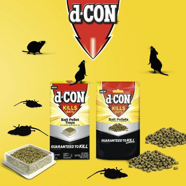 Rat Killer Bait Pellets - 3 packs - 8 oz per pack - plus 3 My Outlet Mall Resealable Storage Pouches