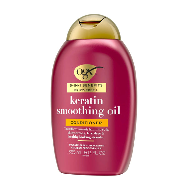 Frizz-Free + Keratin Smoothing Oil Conditioner - 1 pack - 13Fl oz per pack - plus 3 My Outlet Mall Resealable Storage Pouches