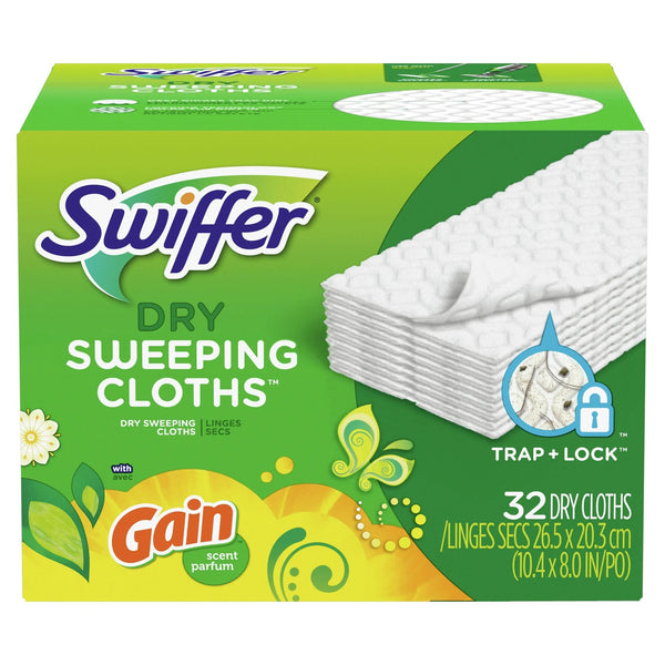 Swiffer Dry Cloth Refills With Gain Original- 3 packs - 32 count per pack - plus 3 My Outlet Mall Resealable Storage Pouches