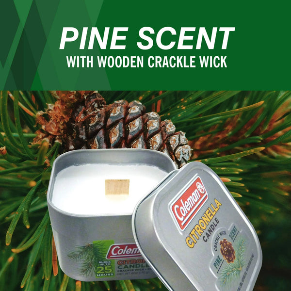 Repellents Pine Citronella Candle, Silver- 1 pack - 6 oz per pack - plus 3 My Outlet Mall Resealable Storage Pouches