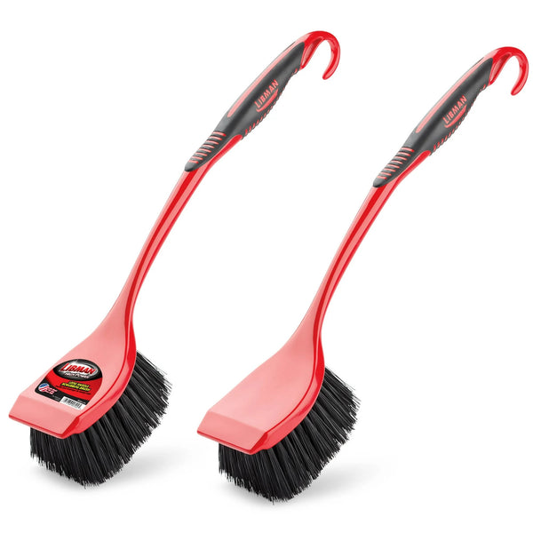 Long Handle Utility Scrub Brush Red Black Polypropylene Handle 3.75 in. Width - 1 pack - plus 3 My Outlet Mall Resealable Storage Pouches