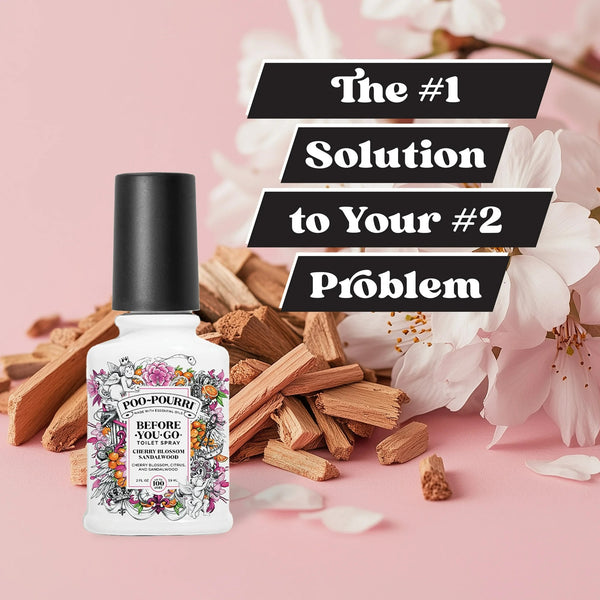 Before-You-Go Toilet Spray, Cherry Blossom Sandalwood - 2 packs - 2 oz per pack - plus 3 My Outlet Mall Resealable Storage Pouches