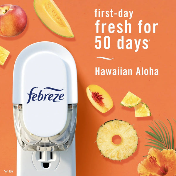 Plug In Air Freshener, Odor-Fighting Scented Oil Refill, Hawaiian Aloha Scent - 1 pack - 2 count per pack - plus 3 My Outlet Mall Resealable Storage Pouches