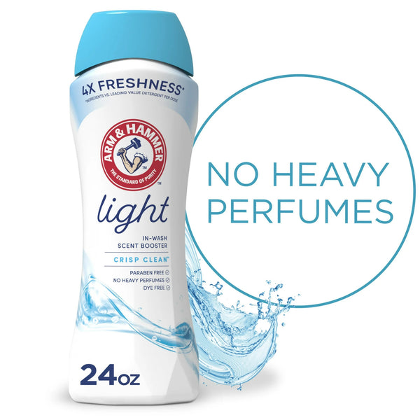 Light In-Wash Scent Booster, Laundry Scent Booster Crisp Clean Scent- 1 pack - 24 oz per pack - plus 3 My Outlet Mall Resealable Storage Pouches