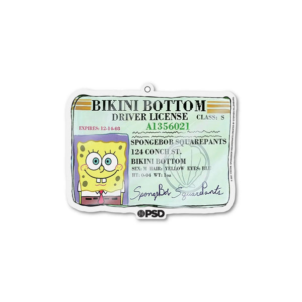 Hanging Air Freshener Sponge Bob Square Pants Driver's License with New Car Scent - 2 packs - 3 count per pack - plus 3 My Outlet Mall Resealable Storage Pouches