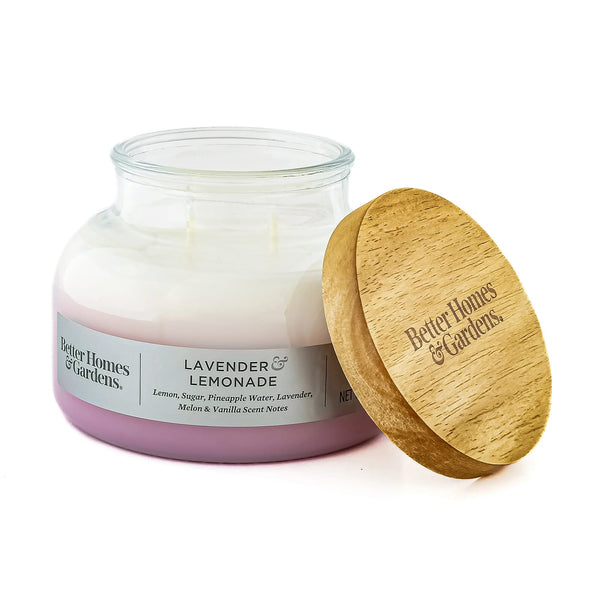 Lavender and Lemonade Scented 2-Wick Ombre Bell Jar Candle - 1 pack - 18 oz per pack - plus 3 My Outlet Mall Resealable Storage Pouches
