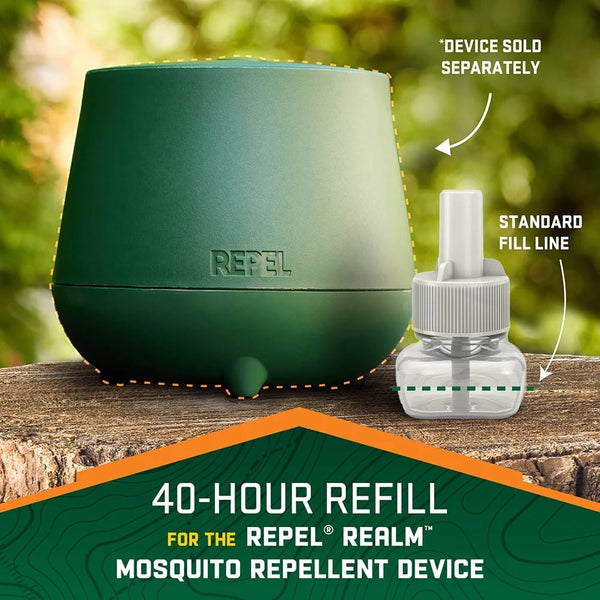Realm Zone Mosquito Repellent Refill Cartridge, 40 Hour Protection Per Refill - 1 pack - plus 3 My Outlet Mall Resealable Storage Pouches