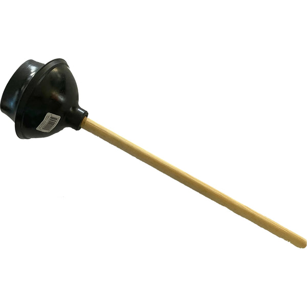 Rubber Toilet Plunger with Wood Handle. Clears Toilets, Sinks, Drains - 1 pack - plus 3 My Outlet Mall Resealable Storage Pouches