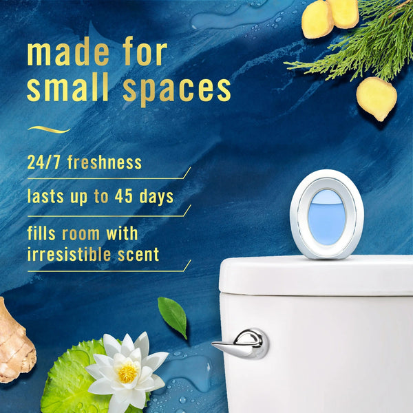 Bathroom Air Freshener, Small Spaces Odor-Fighting, Ocean, 2 Count - 2 packs - plus 3 My Outlet Mall Resealable Storage Pouches