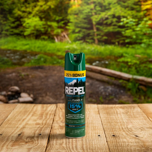 Insect Repellent Scented Family Formula 15% Deet Aerosol - 1 pack - 8.125 oz per pack - plus 3 My Outlet Mall Resealable Storage Pouches