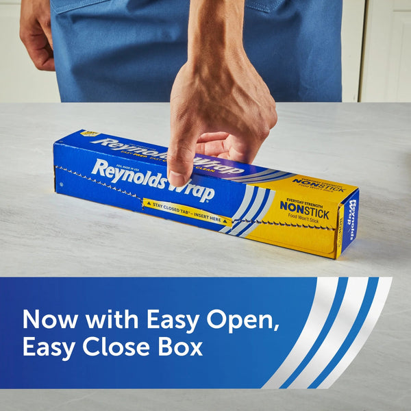 Wrap Non-Stick Aluminum Foil Roll, 12 inches Wide, 50 Sq. Ft. - 2 packs - plus 3 My Outlet Mall Resealable Storage Pouches