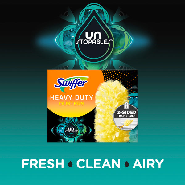 Duster Multi-Surface Heavy Duty Refills, Unstopables Fresh Scent - 1 pack - 11 Count per pack - plus 3 My Outlet Mall Resealable Storage Pouches