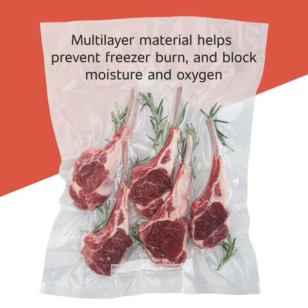Heat Seal 11 in. Vacuum Sealer Roll, 11" x 12', Clear - 3 packs - plus 3 My Outlet Mall Resealable Storage Pouches