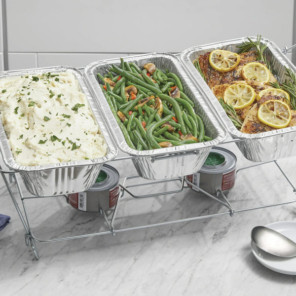 Aluminum Foil 1/3 Steam Table Pan 12.63" x 6.5" - 1 pack - 6 Count per pack - plus 3 My Outlet Mall Resealable Storage Pouches