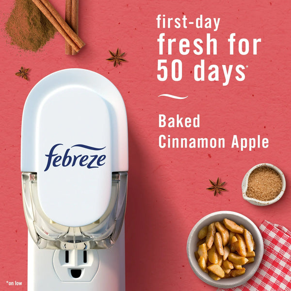 Plug In Air Freshener, Odor-Fighting Oil Refill, Baked Cinnamon Apples, 2 Refill - 1 pack - plus 3 My Outlet Mall Resealable Storage Pouches