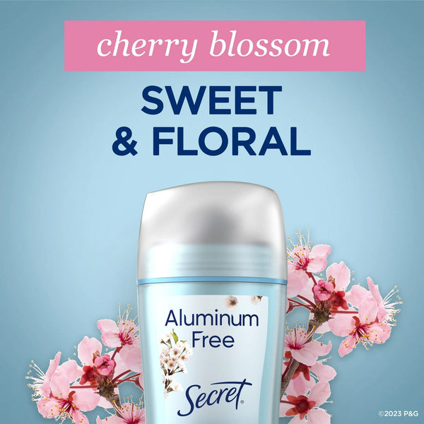 Aluminum Free Deodorant for Women, Cherry Blossom - 1 pack - 2.4 oz per pack - plus 3 My Outlet Mall Resealable Storage Pouches