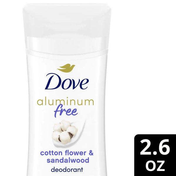 Aluminum Free Deodorant Stick Cotton Flower & Sandalwood - 1 pack - 2.6 oz per pack - plus 3 My Outlet Mall Resealable Storage Pouches