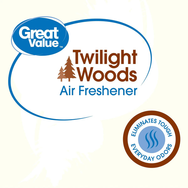 Aerosol Air Freshener, Twilight Woods - 2 packs - 8 oz per pack - plus 3 My Outlet Mall Resealable Storage Pouches