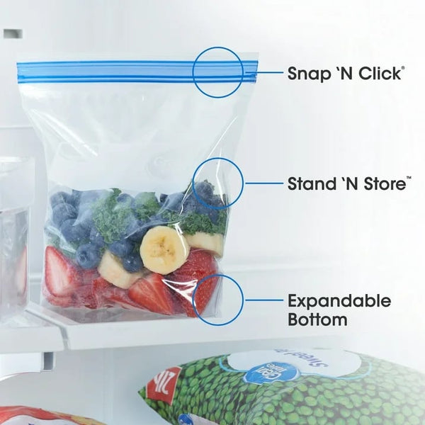 Freezer Guard Double Zipper Freezer Bags, Quart - 2 packs - 50 Count per pack - plus 3 My Outlet Mall Resealable Storage Pouches