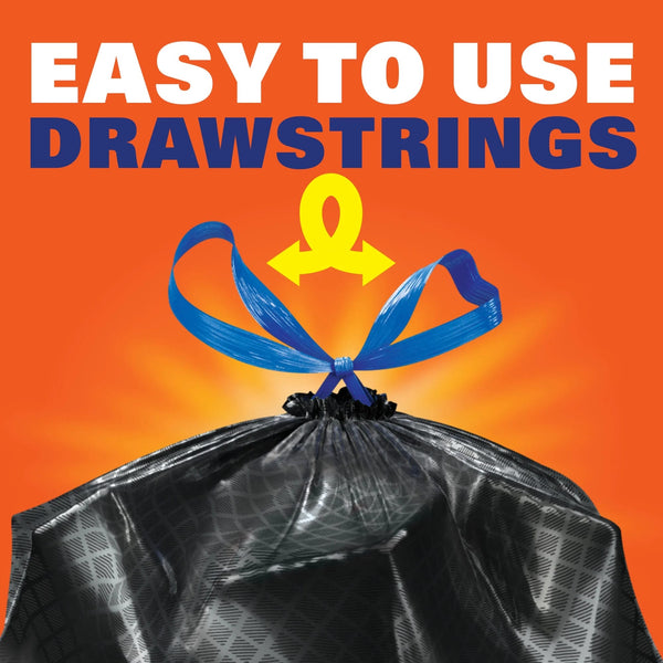 Ultra Strong 30-gallon Trash Bags, Black Large Trash Bags, Fabuloso Scent - 2 packs - 20 count per pack - plus 3 My Outlet Mall Resealable Storage Pouches