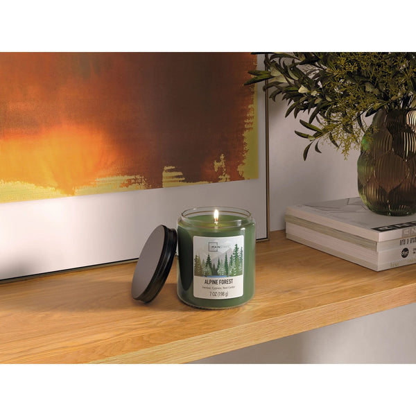Alpine Forest Scented Single-Wick Glass Jar Candle with Twist Lid - 2 packs - 7 oz per pack - plus 3 My Outlet Mall Resealable Storage Pouches