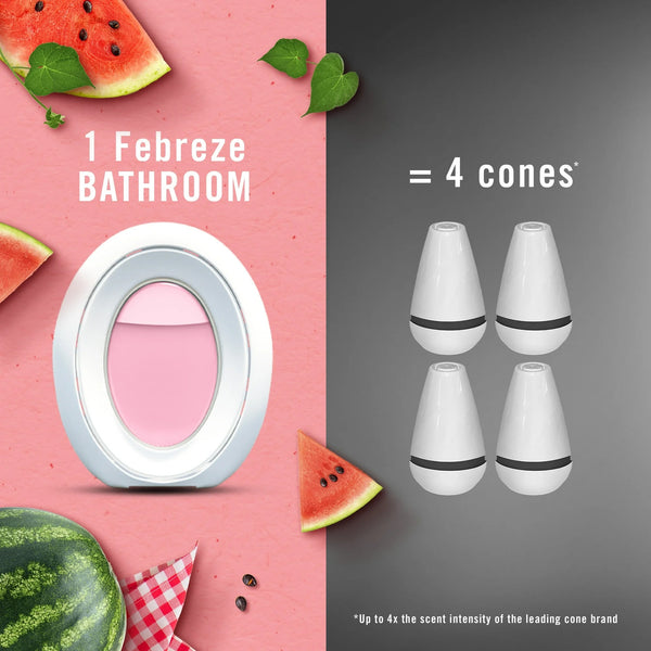 Bathroom Air Freshener, Small Spaces Odor-Fighting, Watermelon Scent, 2 Count - 1 pack - plus 3 My Outlet Mall Resealable Storage Pouches