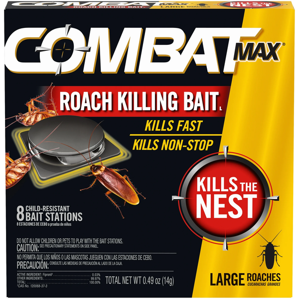 Large Roach Killing Bait Stations, Child-resistant -  2 packs - 8 count per pack plus 3 My Outlet Mall Resealable Storage Pouches