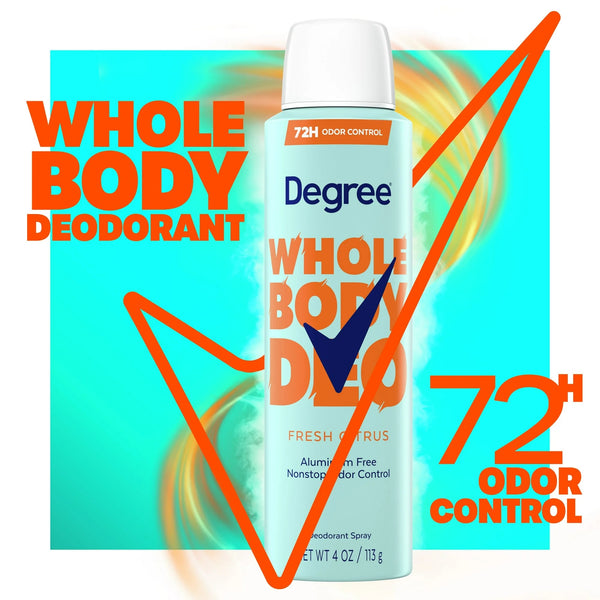 Women Whole Body Deodorant Spray for Women Fresh Citrus Scent Aluminum Free - 1 pack - 4 oz per pack - plus 3 My Outlet Mall Resealable Storage Pouches