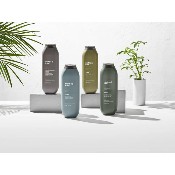 Men 2-in-1 Shampoo + Conditioner, Sea + Surf - 1 pack - 14Fl oz per pack - plus 3 My Outlet Mall Resealable Storage Pouches