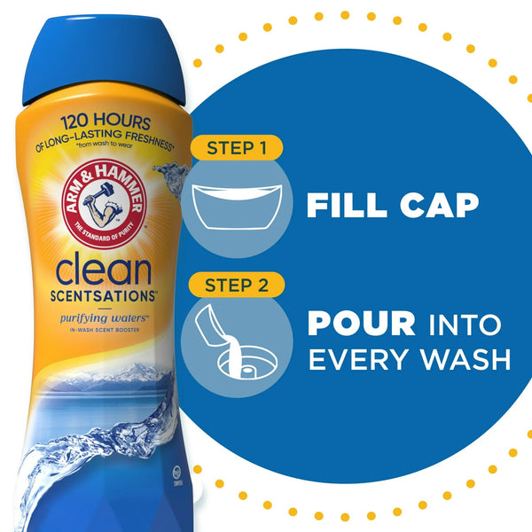 Clean Scentsations In-Wash Scent Booster, Laundry Scent Booster Purifying Waters scent - 2 packs - 24 oz per pack - plus 3 My Outlet Mall Resealable Storage Pouches