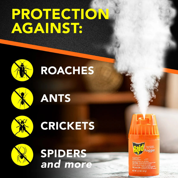 Concentrated Deep Reach Roach Insect Killer & Fogger - 3 packs - 4 Count - plus 3 My Outlet Mall Resealable Storage Pouches