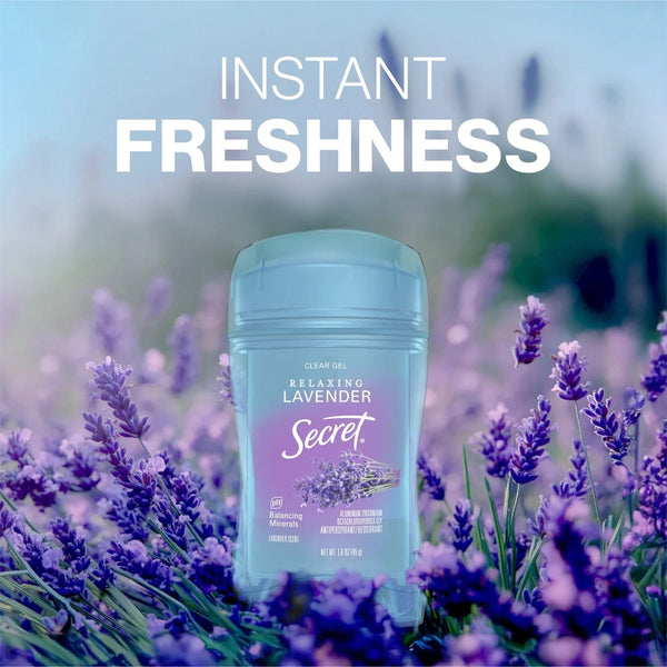Fresh Clear Gel Antiperspirant Deodorant for Women, Lavender - 1 pack - 2.6 oz per pack - plus 3 My Outlet Mall Resealable Storage Pouches